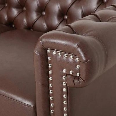 Modern Handmade Leatherette Love Seats Sofa - Image 4