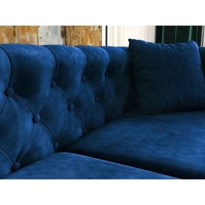 Square Arm Loveseat 2 Seater Sofa (Walnut Legs) - Image 3