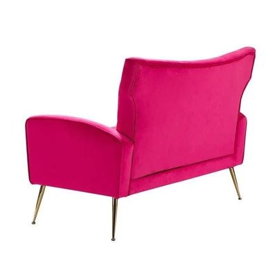 Wooden Square Arm Loveseat Wing Back Chair Set 2+1+1 (Metal Legs) - Image 4