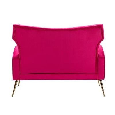 Wooden Square Arm Loveseat Wing Back Chair Set 2+1+1 (Metal Legs) - Image 5