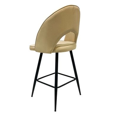 Maple Home Modern High Bar Stool Chair Velvet Armless Hollow Backrest Black Metal Frame Counter Kitchen Cafe Dining Room Restaurant Pub Living Room Furniture - Image 3