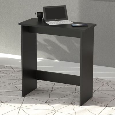 Mahmayi Modern Study Desk with Foot Rest Support, Modern Executive Desks Ideal for Office, Home, Schools, Laptop, Computer Workstation Table - Black