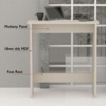 Mahmayi Modern Study Desk with Foot Rest Support, Modern Executive Desks Ideal for Office, Home, Schools, Laptop, Computer Workstation Table - Light Grey