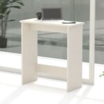 Mahmayi Modern Study Desk with Foot Rest Support, Modern Executive Desks Ideal for Office, Home, Schools, Laptop, Computer Workstation Table - Light Grey