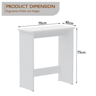Mahmayi Modern Study Desk with Foot Rest Support, Modern Executive Desks Ideal for Office, Home, Schools, Laptop, Computer Workstation Table - White - Image 2