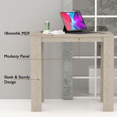 Mahmayi Modern Study Desk Support, Modern Executive Desks Ideal for Office, Home, Laptop, Computer Workstation Table - White Concrete - Image 3