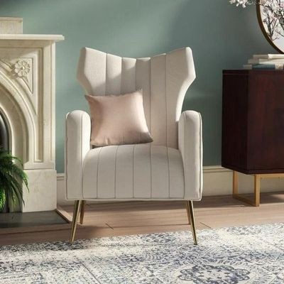 LÍNEA Wide Tufted Velvet Wingback Chair for Living Room