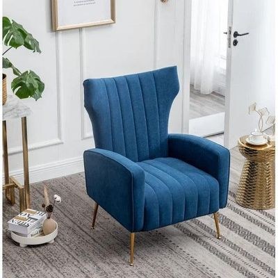 LÍNEA Wide Tufted Velvet Wingback Chair for Living Room - Image 3