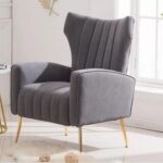 LÍNEA Wide Tufted Velvet Wingback Chair for Living Room