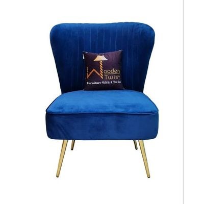 Modern Wide Tufted Velvet Wing Chair for Living Room (Metal Legs) - Image 4