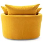 Wide Down Cushion Velvet Barrel Chair