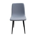 Mahmayi HYDC058 Grey Dining Chair for Kitchen & Living Room - Ergonomic, Stylish Fabric Cushioned Seating with Metal Tube & Wood Color, Sturdy & Comfortable