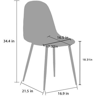 Mahmayi HYDC001 Chair, Washable PU Cushion Seat Back Chairs for Dining, Living Room, Kitchen, (1Pc, Brown) - Image 5