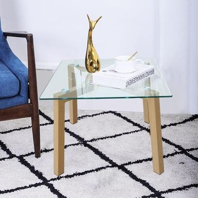 Mahmayi HYCT12-60 Glass Coffee Table - Stylish Centerpiece for Living Rooms, Tempered Glass Top, Modern Home Furniture for Elegant Decor and Functional Display (60cm, Set of 1)
