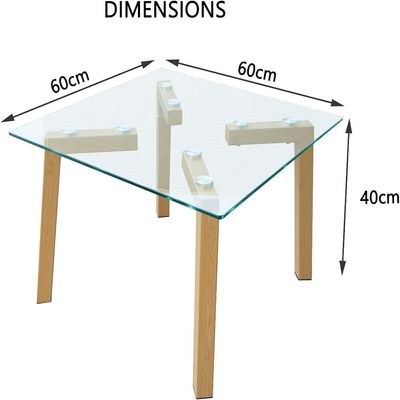 Mahmayi HYCT12-60 Glass Coffee Table - Stylish Centerpiece for Living Rooms, Tempered Glass Top, Modern Home Furniture for Elegant Decor and Functional Display (60cm, Set of 1) - Image 3