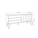 Mourah Picadilly Tv Stand Up To 55 Inches With Storage - Oak/Dark Grey - 2 Years Warranty