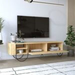 Mourah Norfolk Tv Stand Up To 60 Inches With Storage - Oak - 2 Years Warranty