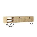 Mourah Norfolk Tv Stand Up To 60 Inches With Storage - Oak - 2 Years Warranty