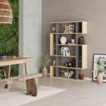 Mourah Mito Bookcase - Oak/Dark Grey - 2 Years Warranty