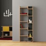 Mourah Oppa Bookcase - Oak/Dark Grey - 2 Years Warranty
