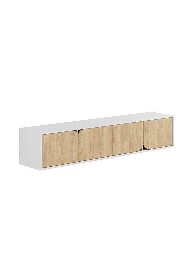 Mourah Spark Tv Stand Up To 70 Inches With Storage - White/Oak - 2 Years Warranty - Image 5