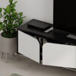 Mourah Spark Tv Stand Up To 70 Inches With Storage - Black Marble/White - 2 Years Warranty
