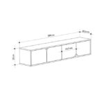 Mourah Spark Tv Stand Up To 70 Inches With Storage - Black Marble/White - 2 Years Warranty