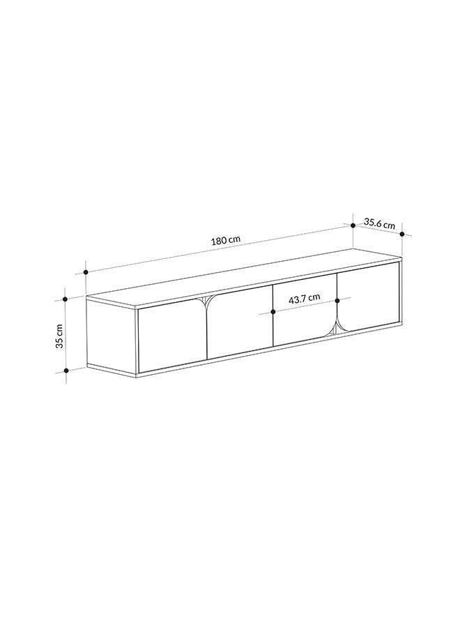 Mourah Spark Tv Stand Up To 70 Inches With Storage - Black Marble/White - 2 Years Warranty - Image 4