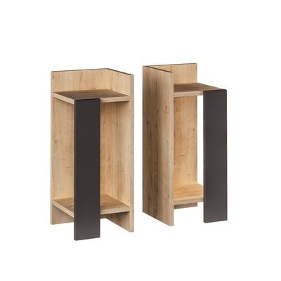 Mourah Elos Nightstand Set - Oak/Dark Grey - 2 Years Warranty - Image 3