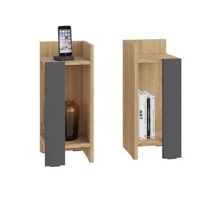 Mourah Elos Nightstand Set - Oak/Dark Grey - 2 Years Warranty - Image 4