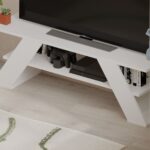 Mourah Farfalla Tv Stand Up To 50 Inches With Storage - White - 2 Years Warranty