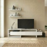 Mourah Gara TV Unit Up To 60 Inches With Storage - White - 2 Years Warranty