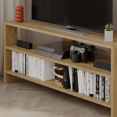 Mourah Thales Tv Stand Up To 43 Inches With Storage - Oak - 2 Years Warranty - Image 2