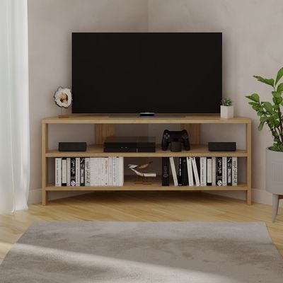 Mourah Thales Tv Stand Up To 43 Inches With Storage - Oak - 2 Years Warranty - Image 3