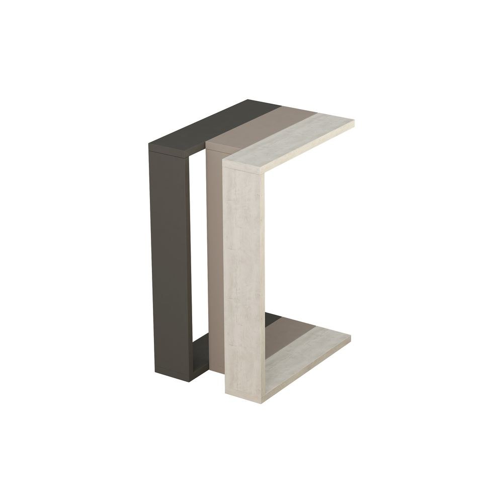 Mourah Muju C End Table - Dark Grey/Light Mocha/Ancient White - 2 Years Warranty - Image 2