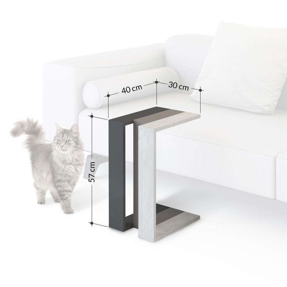 Mourah Muju C End Table - Dark Grey/Light Mocha/Ancient White - 2 Years Warranty - Image 5