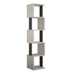 Mourah Piri Corner Bookcase - Ancient White/Dark Grey - 2 Years Warranty