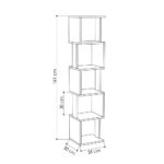Mourah Piri Corner Bookcase - Ancient White/Dark Grey - 2 Years Warranty