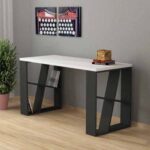 Mourah Honey Working Table With Storage - White/Dark Grey - 2 Years Warranty