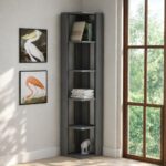 Mourah Nati Corner Bookcase - Dark Grey - 2 Years Warranty