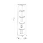 Mourah Nati Corner Bookcase - Dark Grey - 2 Years Warranty
