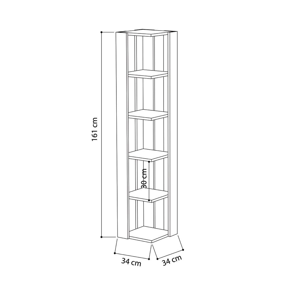 Mourah Nati Corner Bookcase - Light Mocha - 2 Years Warranty - Image 4