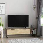 Mourah Furoki Tv Stand Up To 60 Inches With Storage - Oak/Dark Grey - 2 Years Warranty
