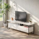 Mourah Cornea Tv Stand Up To 60 Inches With Storage - White - 2 Years Warranty