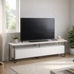 Mourah Cornea Tv Stand Up To 60 Inches With Storage - White - 2 Years Warranty