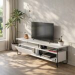 Mourah Cornea Tv Stand Up To 60 Inches With Storage - White - 2 Years Warranty