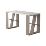 Mourah Honey Working Table With Storage - White/Light Mocha - 2 Years Warranty