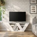 Mourah Pipralla Tv Stand Up To 43 Inches With Storage - White - 2 Years Warranty