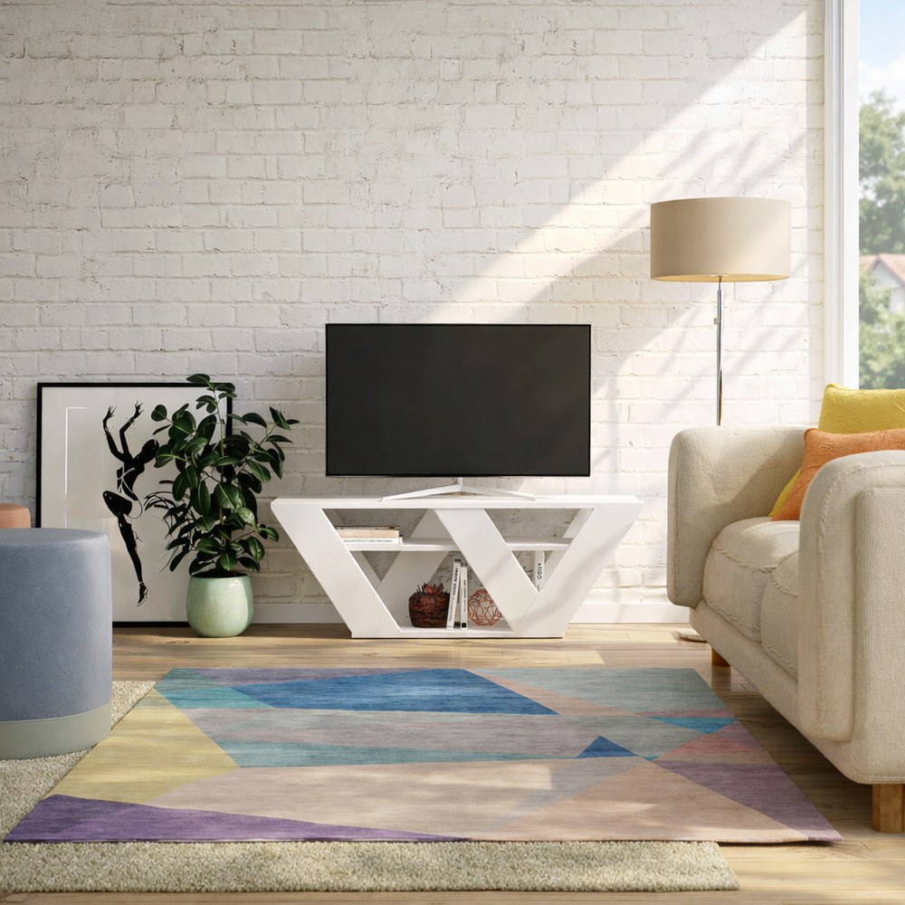 Mourah Pipralla Tv Stand Up To 43 Inches With Storage - White - 2 Years Warranty - Image 3