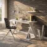 Mourah Papillon Working Table With Storage - White - 2 Years Warranty